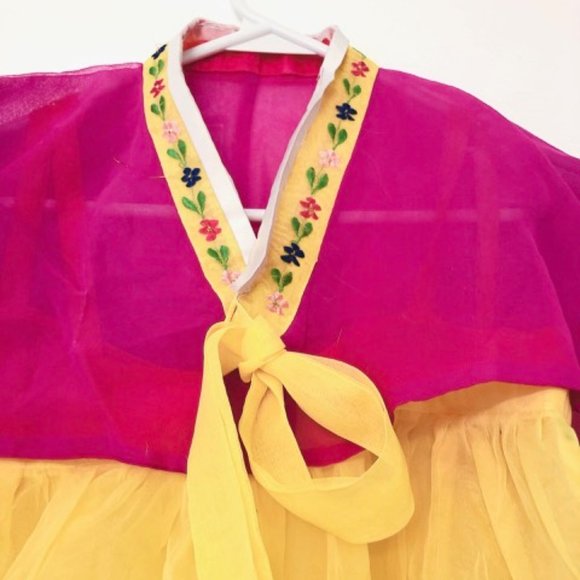 KOREAN TRADITIONAL DRESS Pink Yellow (3 Piece) Hanbok - Picture 8 of 16